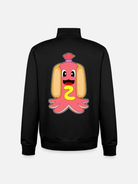 Octopus Hot Dog - Unisex Organic Zip Sweatshirt by Stanley/Stella - black