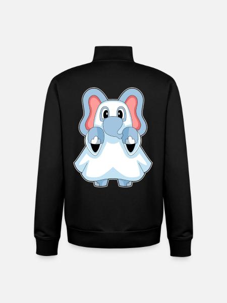 Elephant Halloween Ghost - Unisex Organic Zip Sweatshirt by Stanley/Stella - black