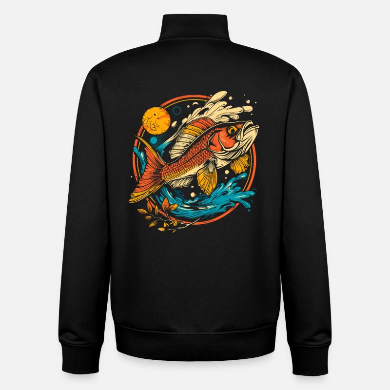 Fisch Illustration - Unisex Organic Zip Sweatshirt von Stanley/Stella - Schwarz