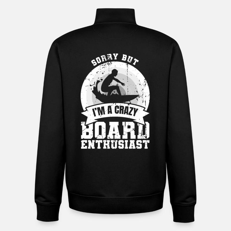 Blague sur le surfeur de vagues - Sweat zippé unisexe en coton bio Stanley/Stella - noir