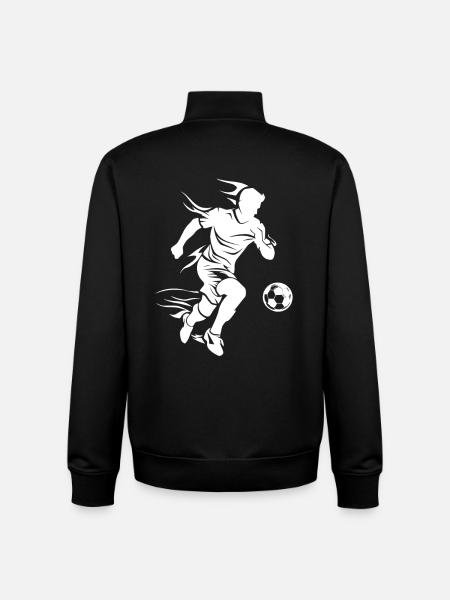 Soccer Player Drawing - Unisex Organic Zip Sweatshirt by Stanley/Stella - black