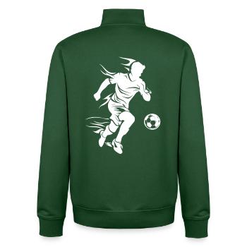 Fußballspieler Zeichnung - Unisex Organic Zip Sweatshirt von Stanley/Stella - Flaschengrün - Hinten - AI Model Male 185 dark (185cm)