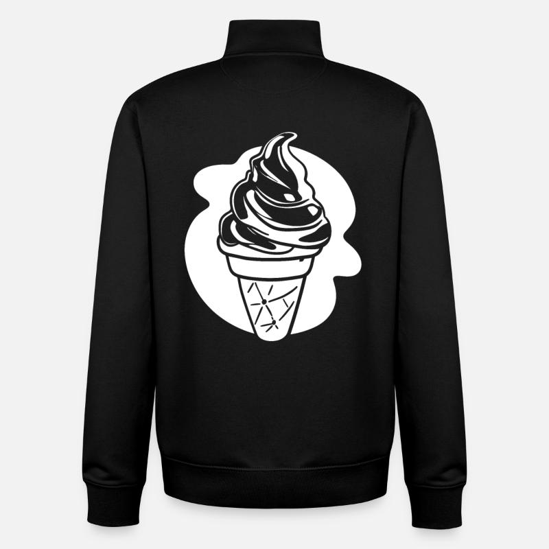 Dessin de crème glacée - Sweat zippé unisexe en coton bio Stanley/Stella - noir