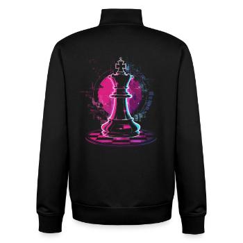 Schachfigur Steampunk Look - Unisex Organic Zip Sweatshirt von Stanley/Stella - Schwarz - Hinten - AI Model Male 185 light (185cm)