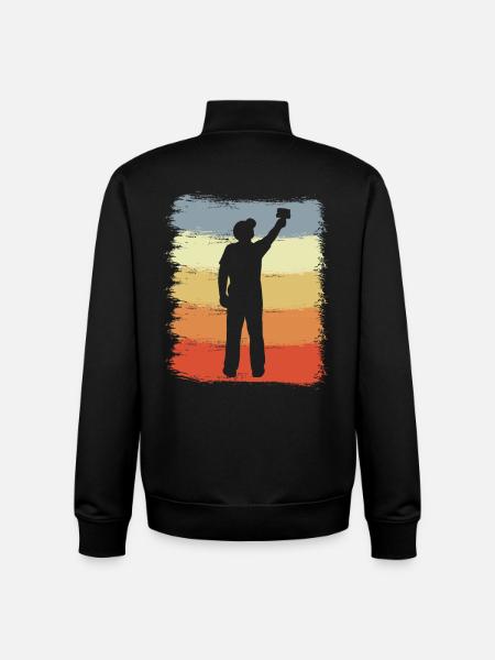 Painter Retro Look - Unisex Organic Zip Sweatshirt by Stanley/Stella - black