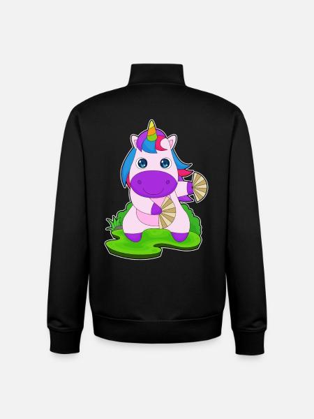 Einhorn Handventilator - Unisex Organic Zip Sweatshirt von Stanley/Stella - Schwarz