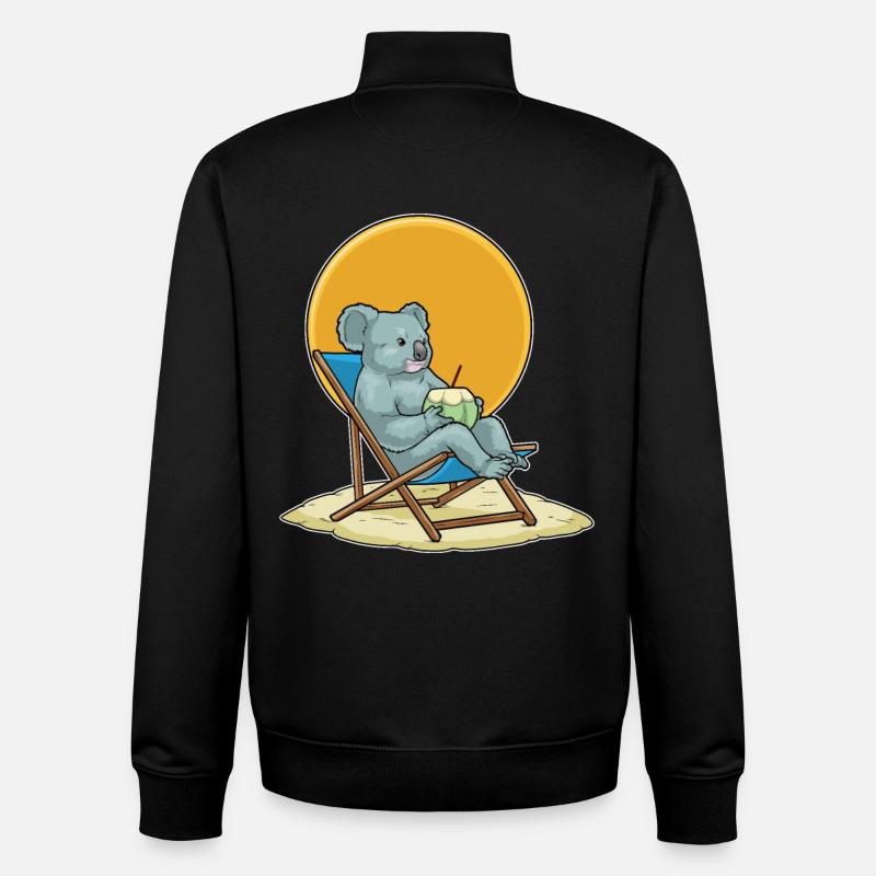 Koala Sommer Liege - Unisex Organic Zip Sweatshirt von Stanley/Stella - Schwarz
