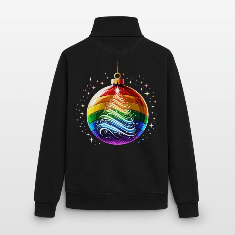 Regenbogen Weihnachtskugel Unisex Organic Zip Sweatshirt von Stanley/Stella