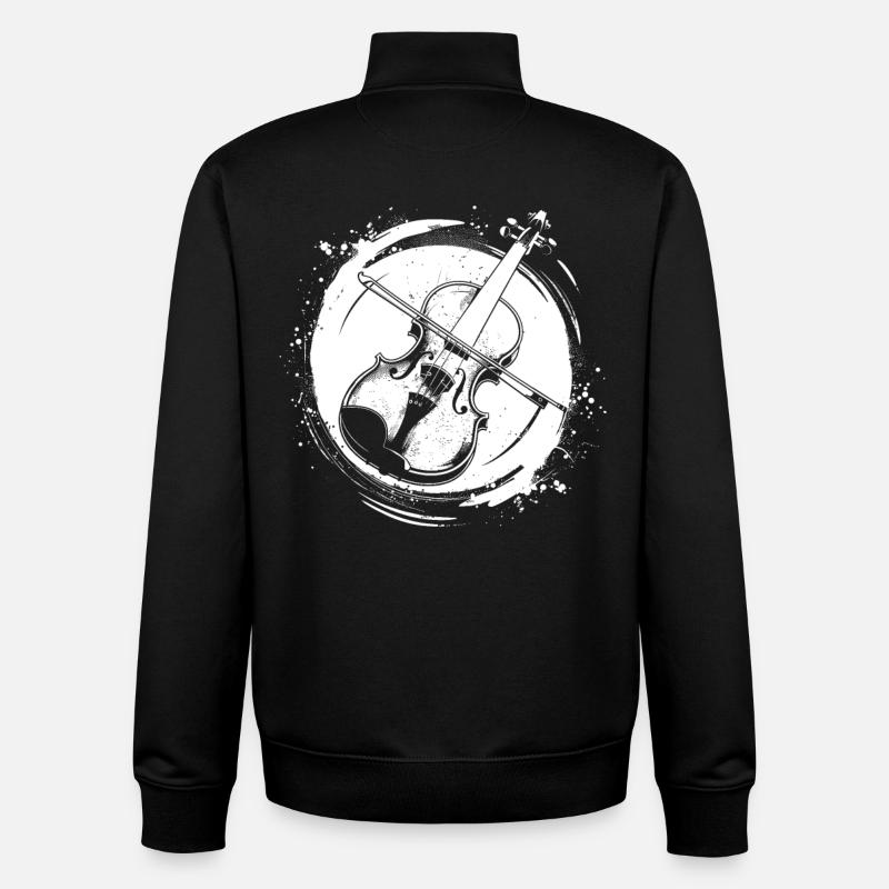 Violon - Sweat zippé unisexe en coton bio Stanley/Stella - noir