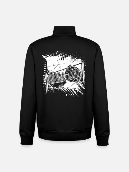 Dessin de volley-ball - Sweat zippé unisexe en coton bio Stanley/Stella - noir