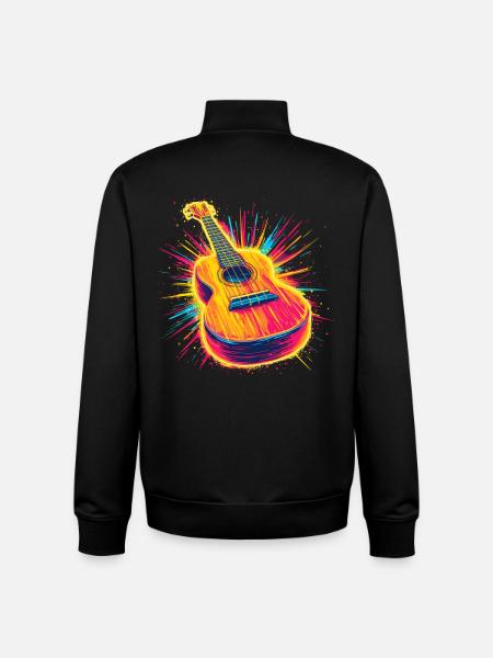 Ukulele Retrowave - Unisex Organic Zip Sweatshirt by Stanley/Stella - black