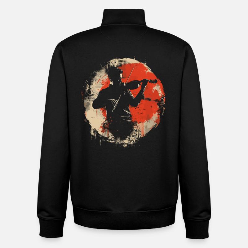 Graphismes de violoniste - Sweat zippé unisexe en coton bio Stanley/Stella - noir