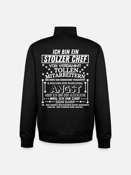 Stolt chef sjov gave til manager kontor - Stanley/Stella unisex sweatshirt med lynlås i økologisk - sort