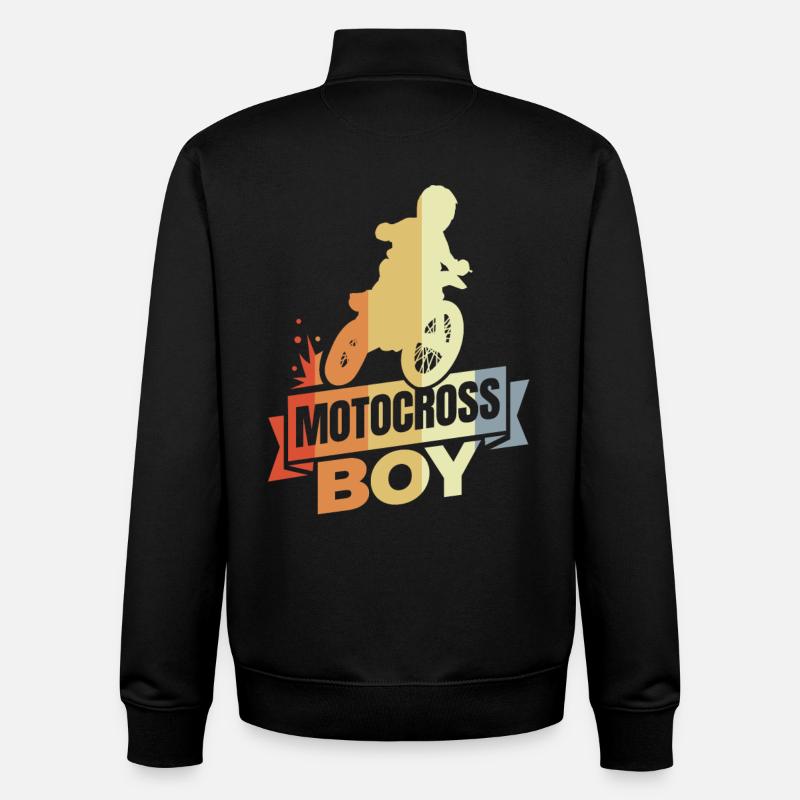 Petit pilote de motocross - Sweat zippé unisexe en coton bio Stanley/Stella - noir