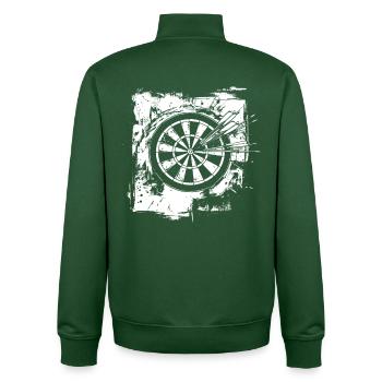 Lustige Dartscheibe - Unisex Organic Zip Sweatshirt von Stanley/Stella - Flaschengrün - Hinten - AI Model Male 185 dark (185cm)