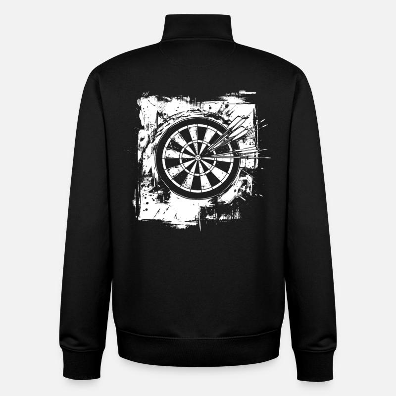 Funny dartboard - Unisex Organic Zip Sweatshirt by Stanley/Stella - black