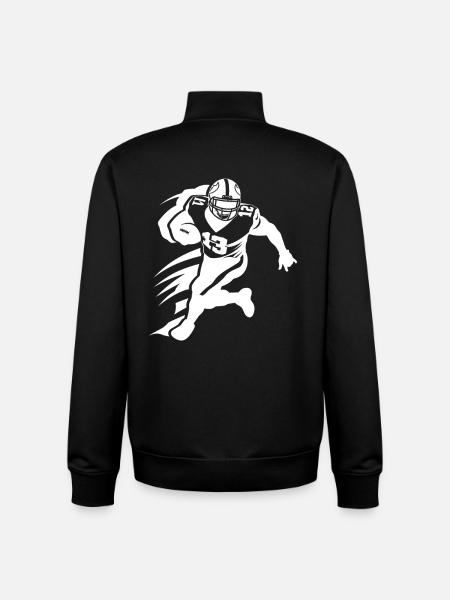 American Footballer - Unisex Organic Zip Sweatshirt by Stanley/Stella - black