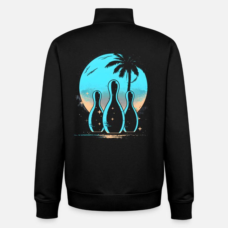 Oldschool Bowling - Unisex Organic Zip Sweatshirt von Stanley/Stella - Schwarz
