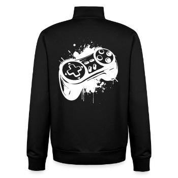 Gaming - Unisex Organic Zip Sweatshirt von Stanley/Stella - Schwarz - Hinten - AI Model Male 185 light (185cm)