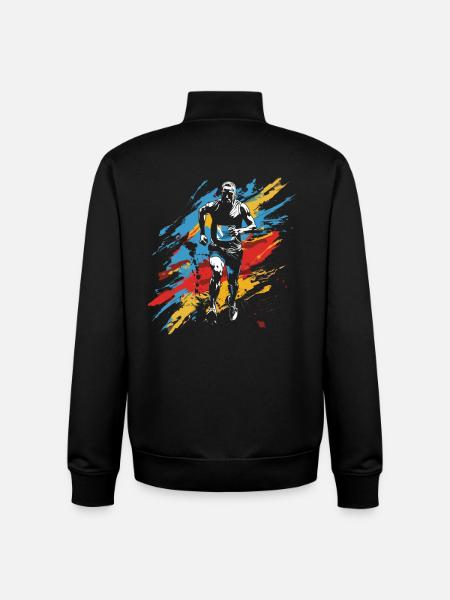 Marathon Boy Drawing - Unisex Organic Zip Sweatshirt by Stanley/Stella - black