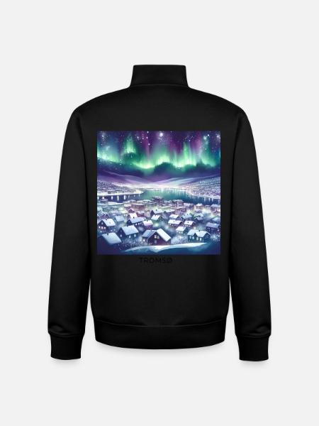 Tromsø Winter Landscape Scandinavia Norway - Unisex Organic Zip Sweatshirt by Stanley/Stella - black