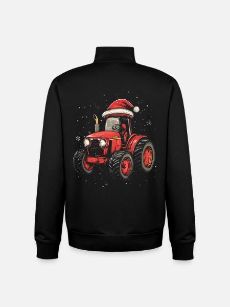 tracteur chapeau de Noël graphique Noël fermier - Sweat zippé unisexe en coton bio Stanley/Stella - noir