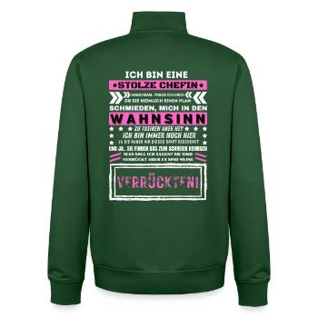 ICH BIN EINE STOLZE CHEFIN Humor Lustig - Unisex Organic Zip Sweatshirt von Stanley/Stella - Flaschengrün - Hinten - AI Model Male 185 dark (185cm)