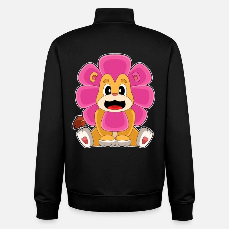 Fleur de lion - Sweat zippé unisexe en coton bio Stanley/Stella - noir