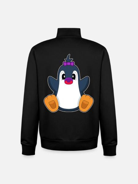 Penguin Baby Pacifier - Unisex Organic Zip Sweatshirt by Stanley/Stella - black