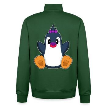 Penguin Baby Pacifier - Unisex Organic Zip Sweatshirt by Stanley/Stella - bottle green - Back - AI Model Male 185 dark (185cm)
