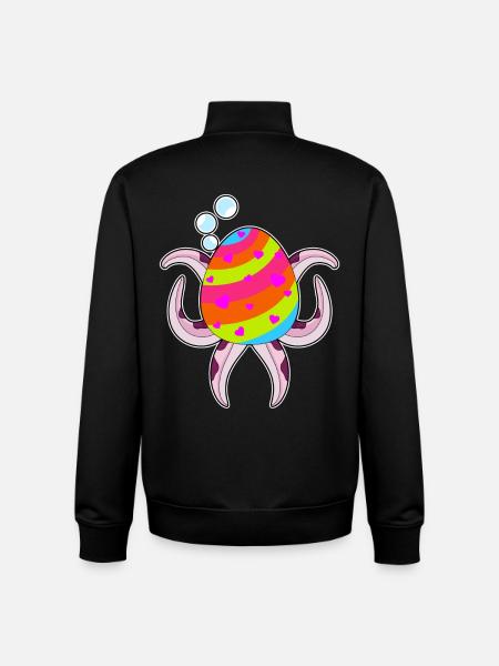 Krake Ostern Osterei - Unisex Organic Zip Sweatshirt von Stanley/Stella - Schwarz