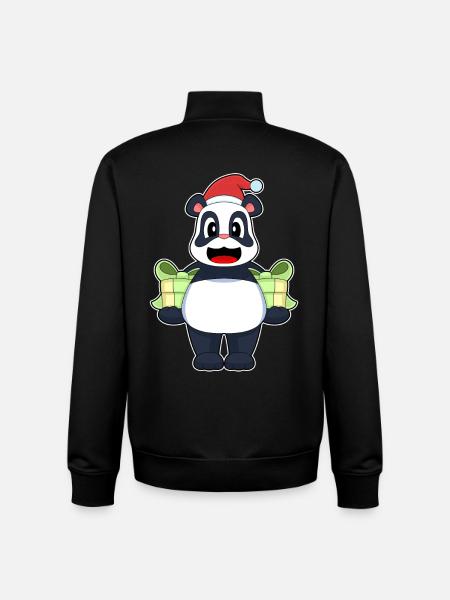 Forfaits de Noël Panda - Sweat zippé unisexe en coton bio Stanley/Stella - noir