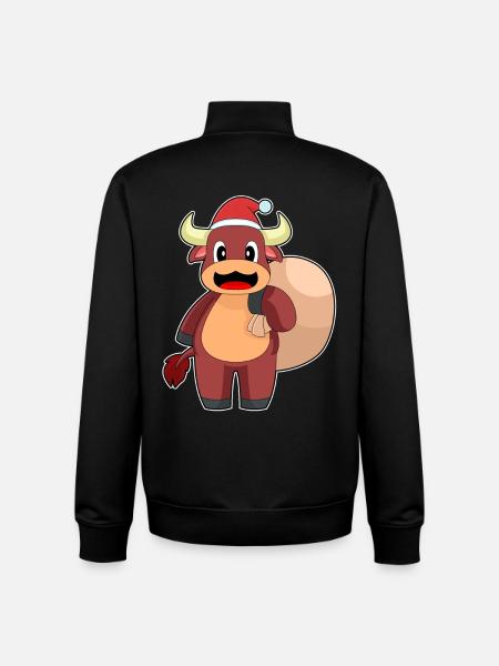 Bull Christmas Christmas sack - Unisex Organic Zip Sweatshirt by Stanley/Stella - black
