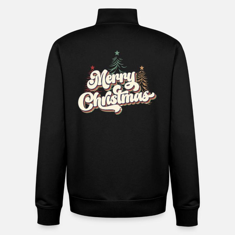 Joyeux Noël Chats Cadeau de Noël - Sweat zippé unisexe en coton bio Stanley/Stella - noir