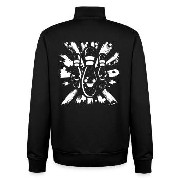 Cartoon Bowling - Unisex Organic Zip Sweatshirt by Stanley/Stella - black - Back - AI Model Male 185 light (185cm)