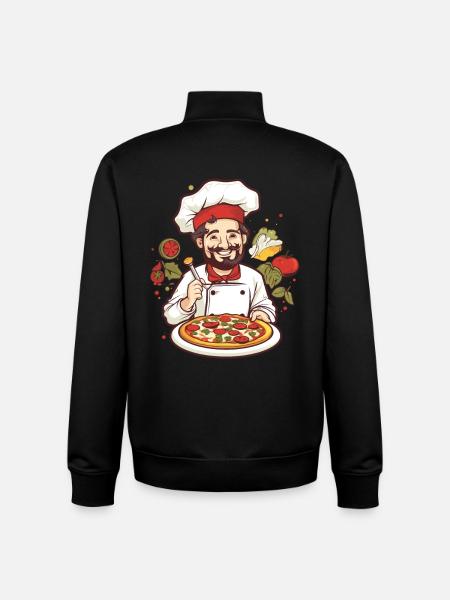Pizza Maker Graphic - Unisex Organic Zip Sweatshirt by Stanley/Stella - black