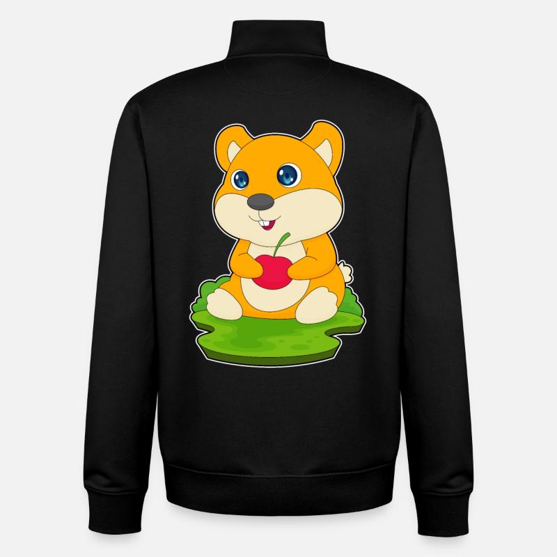Cerise de hamster - Sweat zippé unisexe en coton bio Stanley/Stella - noir