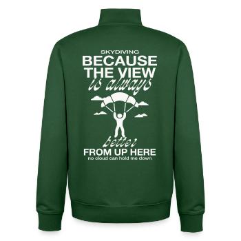 Skydiving - Unisex Organic Zip Sweatshirt by Stanley/Stella - bottle green - Back - AI Model Male 185 dark (185cm)