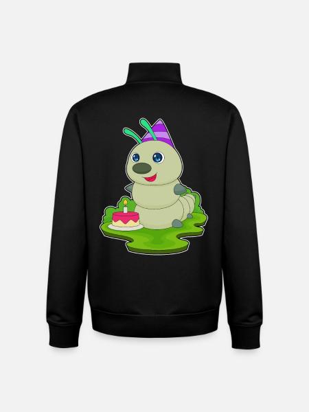 Gâteau d’anniversaire chenille - Sweat zippé unisexe en coton bio Stanley/Stella - noir
