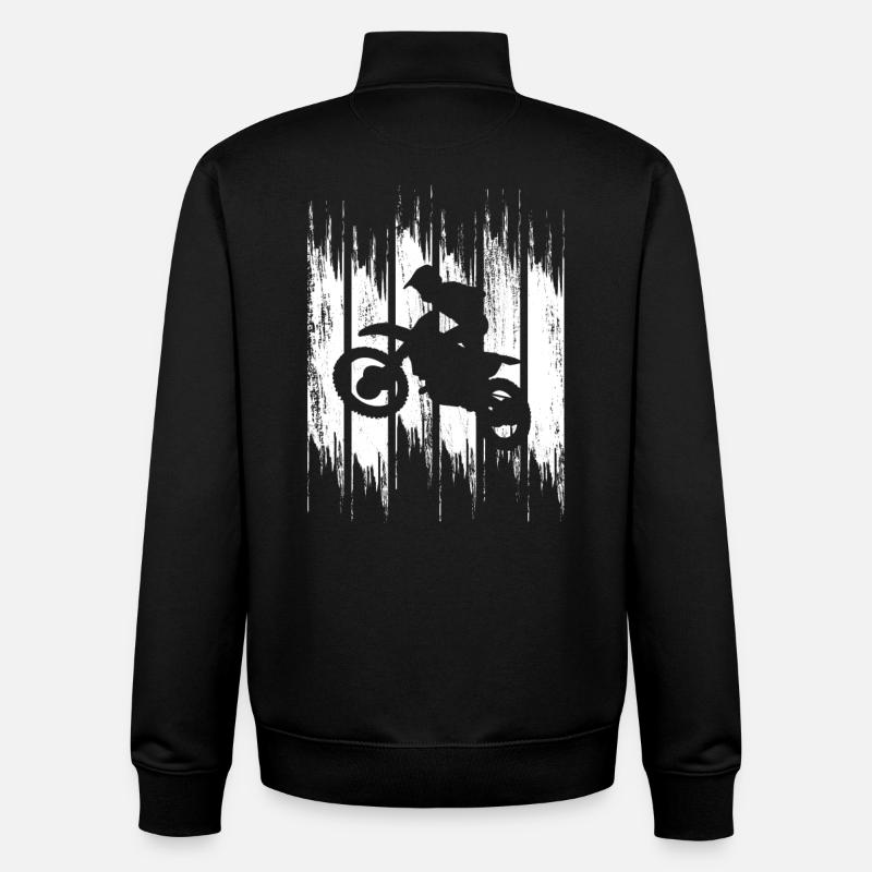 Motocross Retro - Unisex Organic Zip Sweatshirt von Stanley/Stella - Schwarz