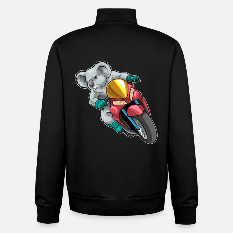 Trottinette Koala - Sweat zippé unisexe en coton bio Stanley/Stella - noir