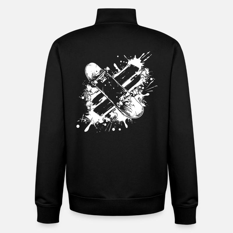 Skateboarding - Sweat zippé unisexe en coton bio Stanley/Stella - noir