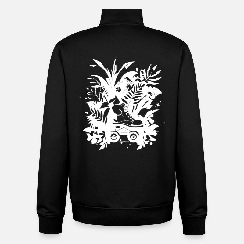Rollschuhlaufen Comic - Unisex Organic Zip Sweatshirt von Stanley/Stella - Schwarz