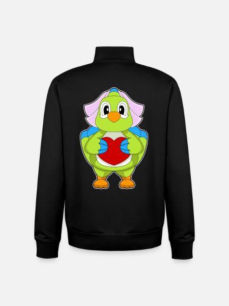 Parrot Bridal Heart Wedding - Unisex Organic Zip Sweatshirt by Stanley/Stella - black