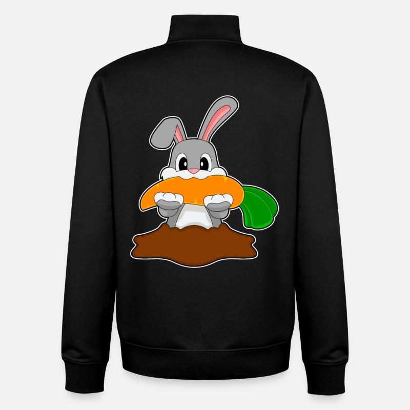 Hase Karotte - Unisex Organic Zip Sweatshirt von Stanley/Stella - Schwarz