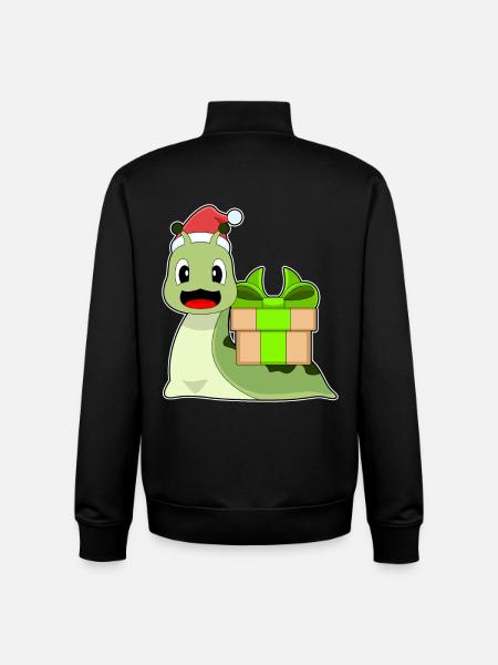 Snail Christmas Package - Unisex Organic Zip Sweatshirt by Stanley/Stella - black
