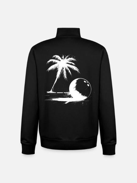 Palmier de bowling - Sweat zippé unisexe en coton bio Stanley/Stella - noir