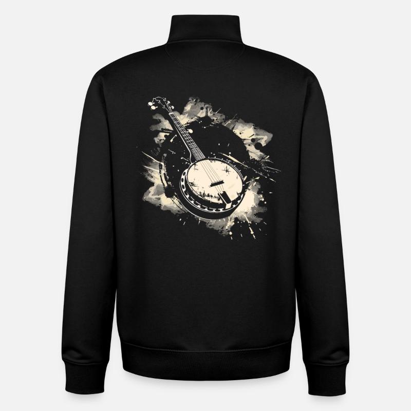 Banjo Graphics - Unisex Organic Zip Sweatshirt by Stanley/Stella - black