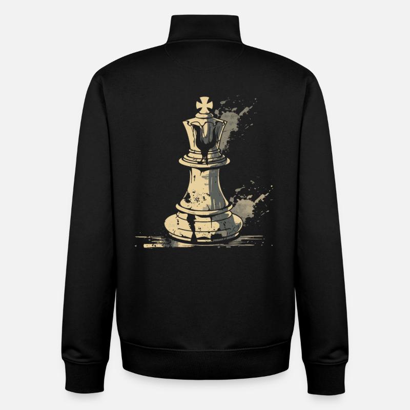 Schachfiguren Grafik - Unisex Organic Zip Sweatshirt von Stanley/Stella - Schwarz