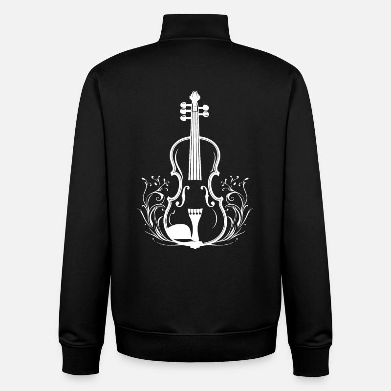 Fiddle Sketch - Unisex Organic Zip Sweatshirt by Stanley/Stella - black